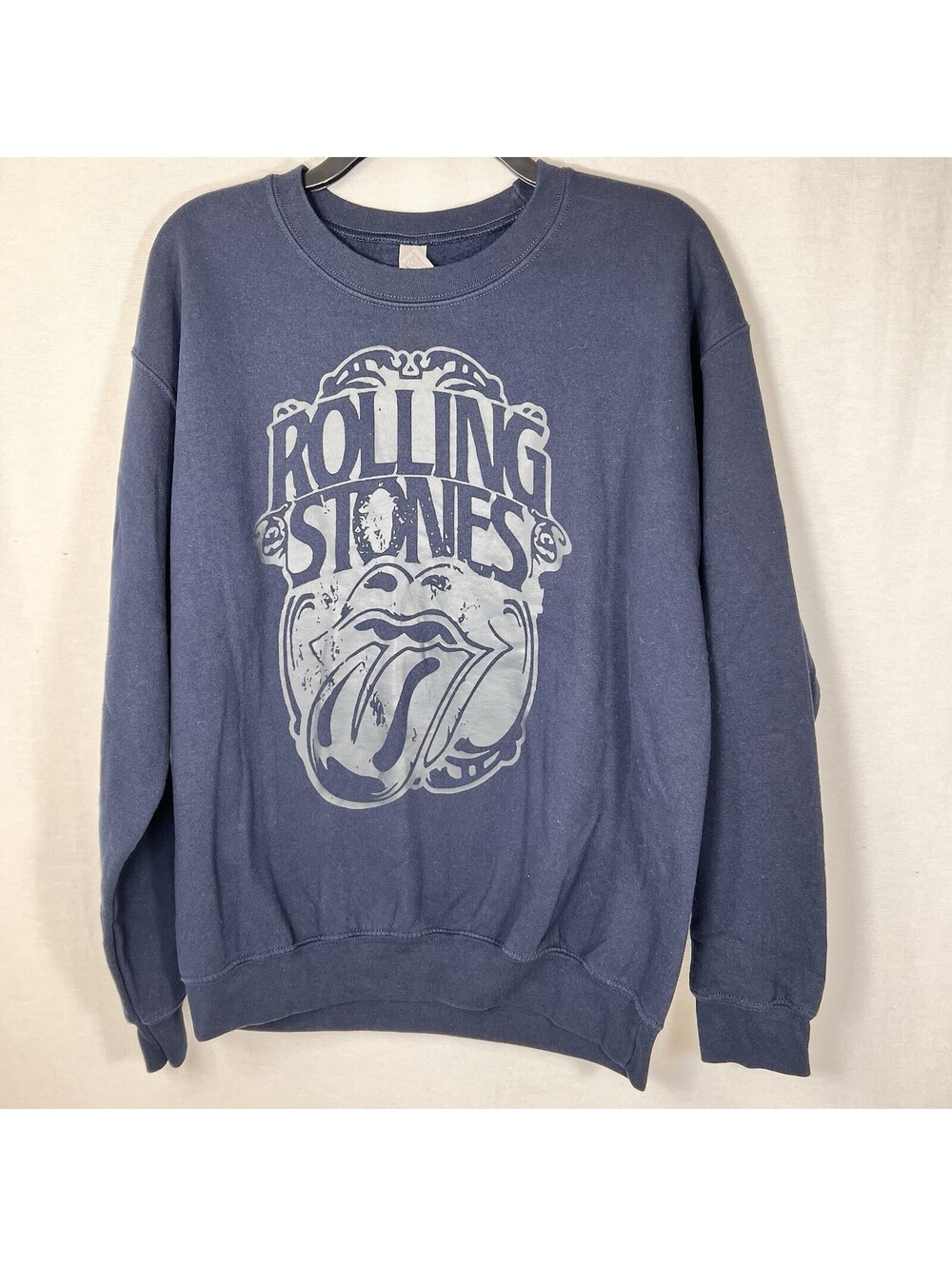 Rolling Stones Sweatshirt Mens Large Gray Graphic Pullover Fleece Rock Band